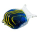 Vintage Art Glass Angle Fish Clear Blue Yellow Figurine Paperweight