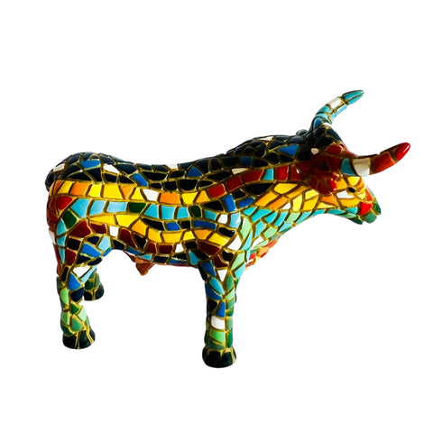 Vintage Spain Spanish Toro Barcino Mosaic Bull Figurine