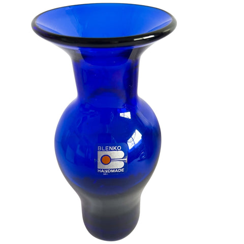 Blenko Cobalt Blue 7” Glass Vase