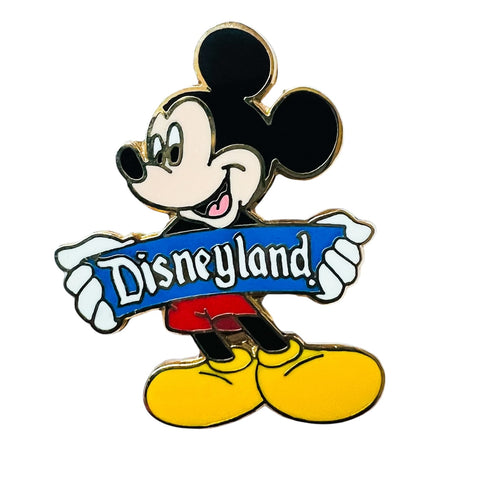 Disney DLR Mickey Holding Blue Disneyland Sign