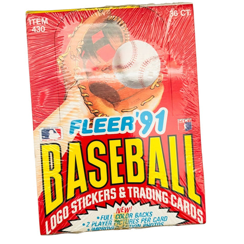 Vintage 1991 Fleer Baseball Cards Factory Sealed 36 Packs Box