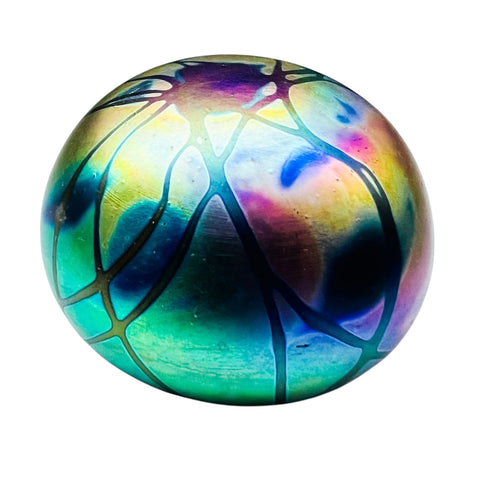 Gary Levay Iridescent Art Glass Paperweight Signed