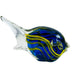 Vintage Art Glass Angle Fish Clear Blue Yellow Figurine Paperweight