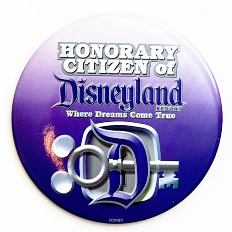 Vintage Disneyland Resort Honorary Citizen Button Pin