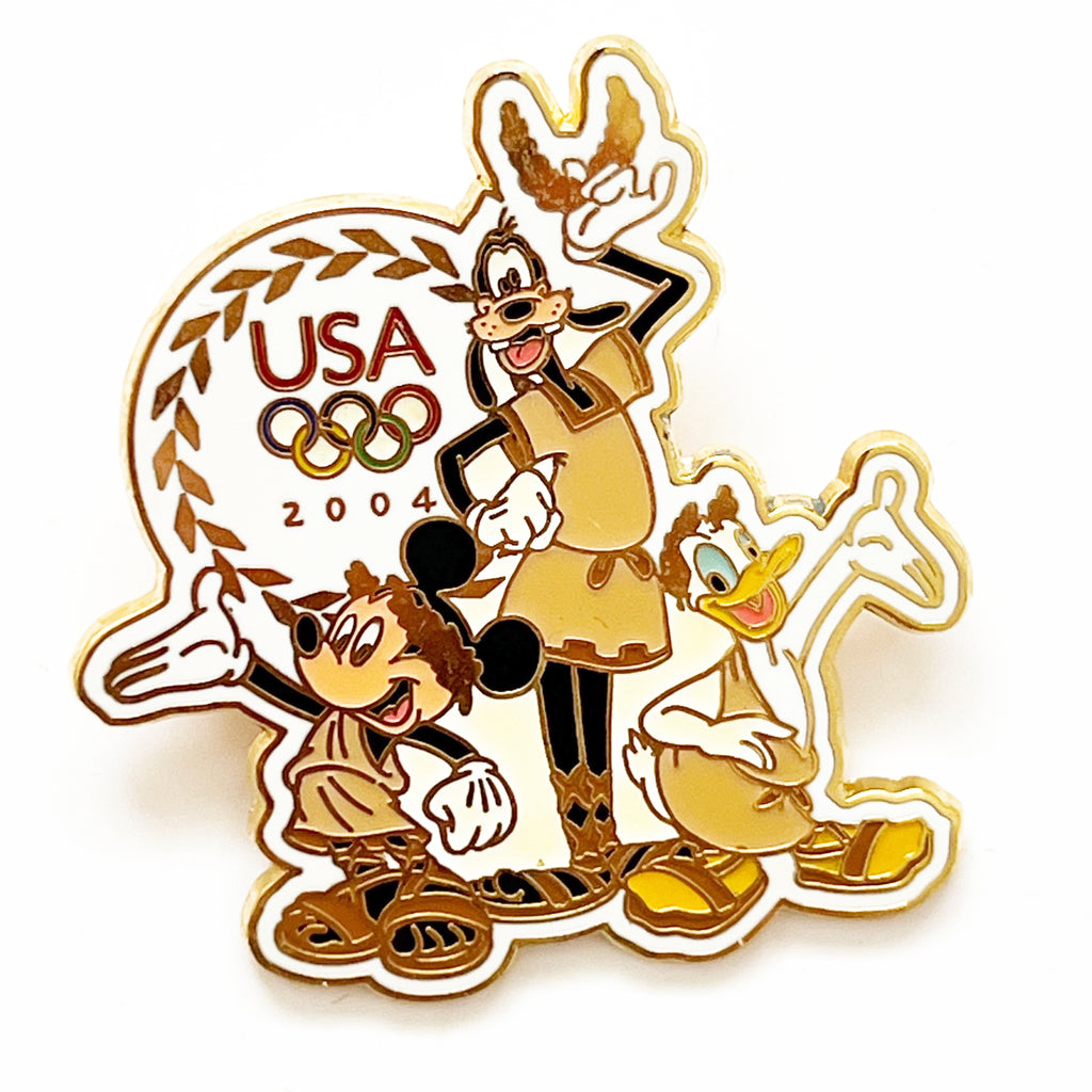 Disney WDW Olympic 2004 Mickey Goofy Donald Pin