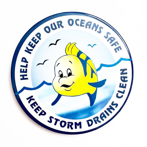 Disney The Little Mermaid Flounder Keep Our Oceans Safe Pinback Button