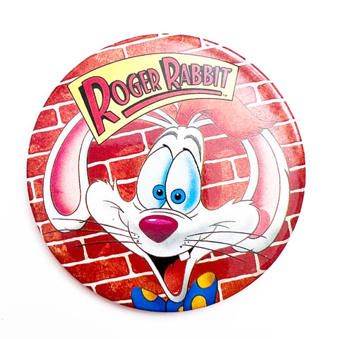 Vintage 1987 Who framed Roger Rabbit Disney Movie Amblin 3"  Pinback Button