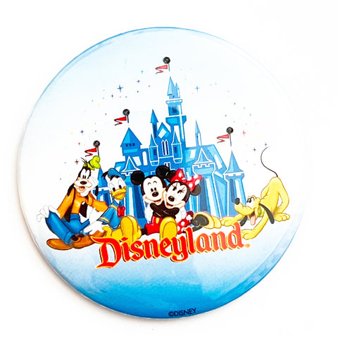 Disney Disneyland The Original with Mickey Mouse And Gang & Castle Light Up Pinback Button
