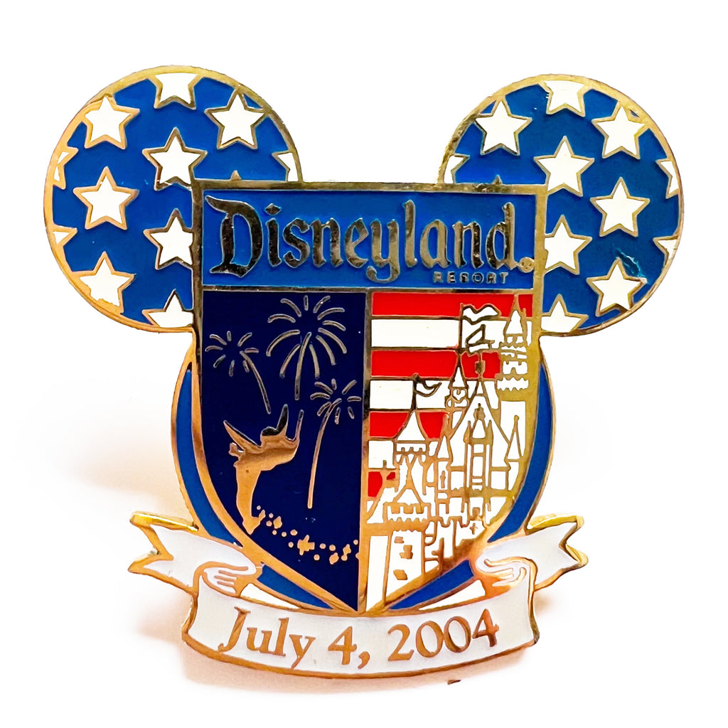 Disneyland Resort Patriotic Stars Striped July 4th 2004 Shield Mickey Mouse Head Cast Exclusive Holiday Series Pin