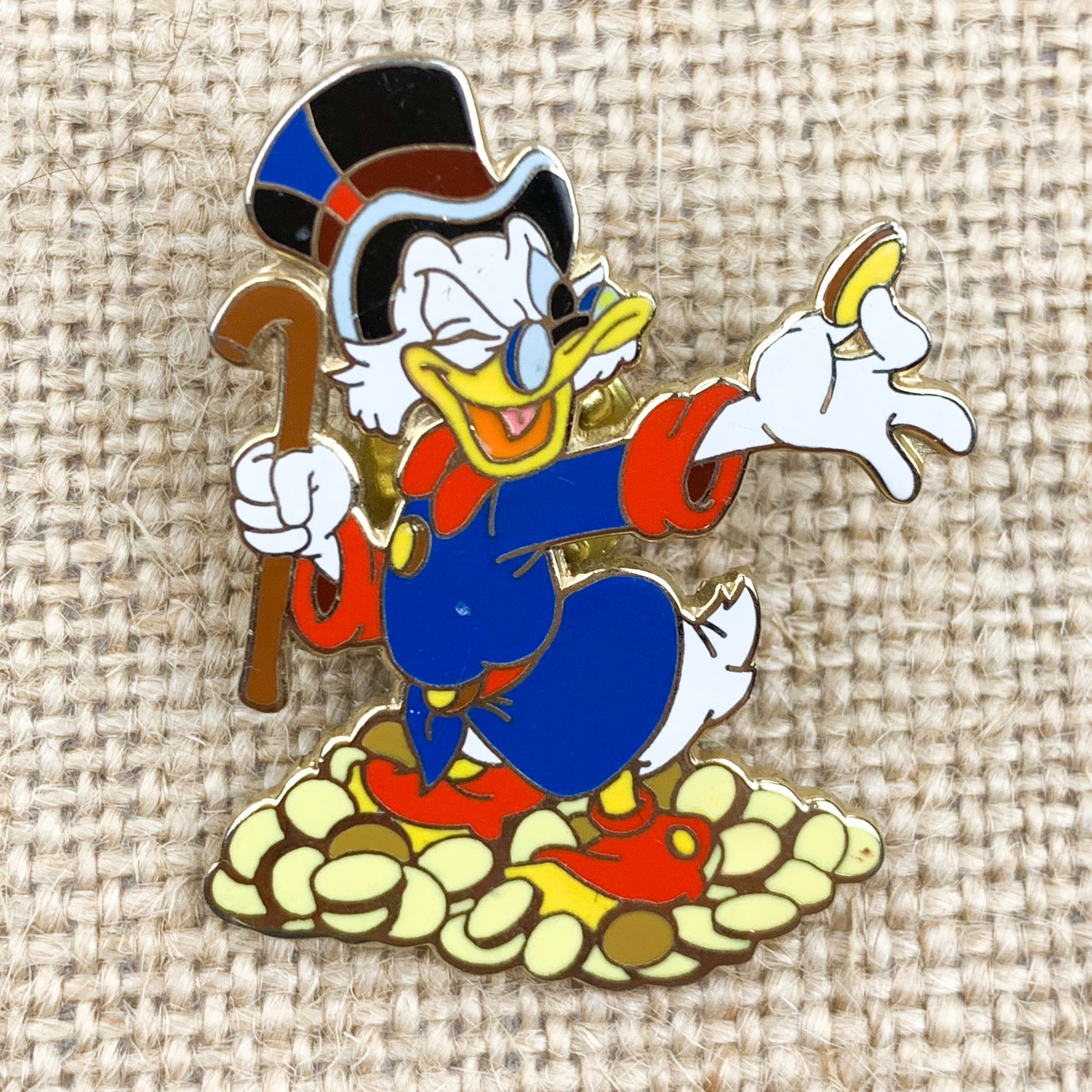 Disney Scrooge McDuck and Coins Holding Coin Pin The Stand Alone