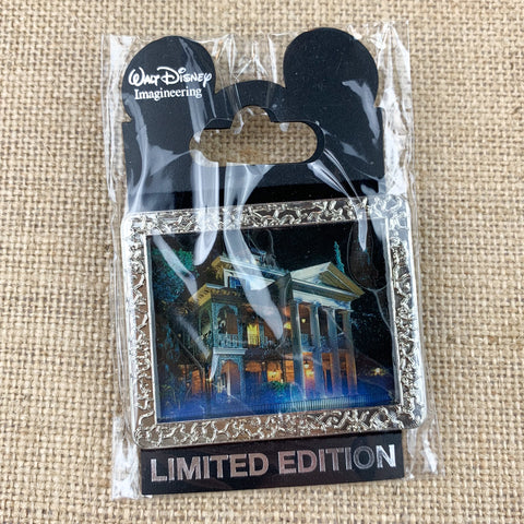 Disney WDI Haunted Mansion Disneyland Silver Tone Frame LE Pin