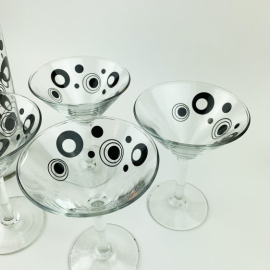Vintage Cocktail Martini Glasses, Set of 4, Imperial Glass