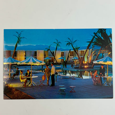 THE HILTON INN Evening Pool Scene El Paso Texas Postcard