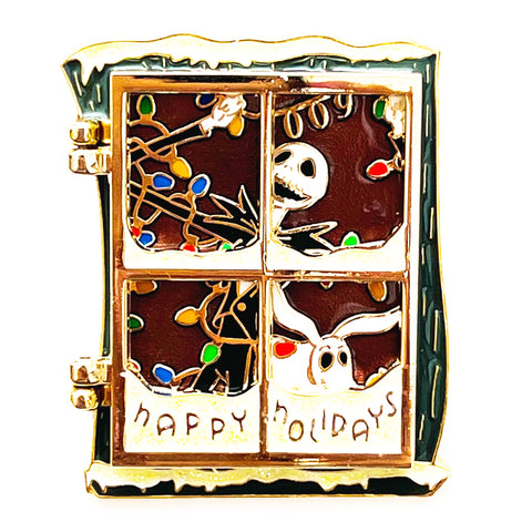 Disney Happy Holidays 2009 Frosted Window Jack Skellington Hinge NBC LE Pin