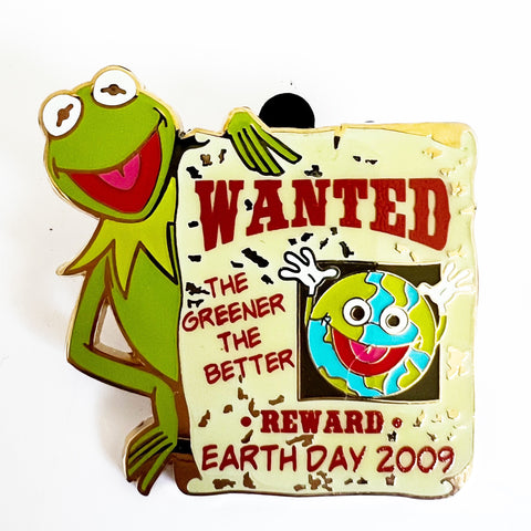 Disney Cast Member Earth Day 2009 Kermit Muppets Wanted Poster LE