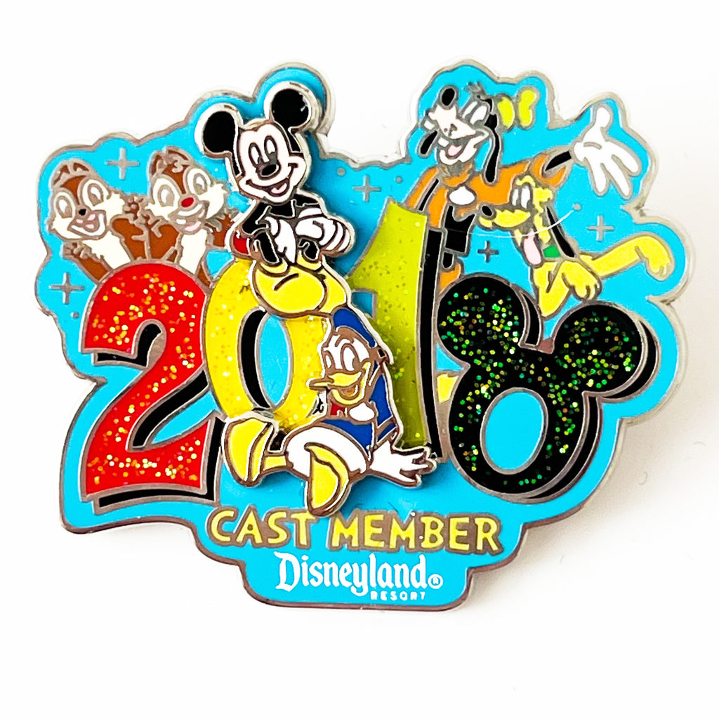 DLR Cast Member 2010 Logo Chip Dale Goofy Donald Pluto Mickey Disney Pin