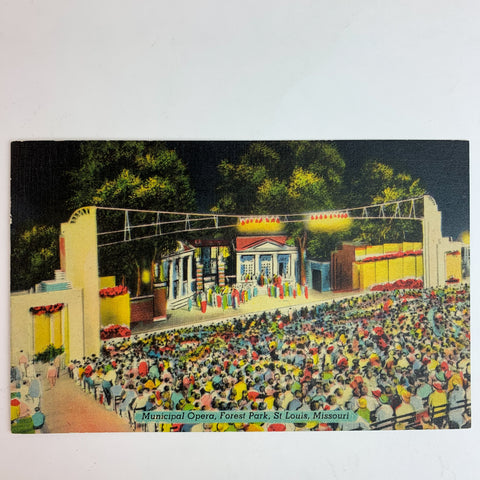 Municipal Opera Forest Park St. Louis Missouri MO Linen Postcard