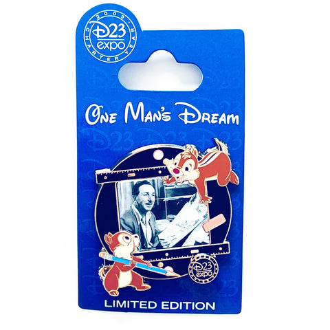 Disney D23 Expo One Man's Dream Animation Walt Chip Dale LE 1000 Pin