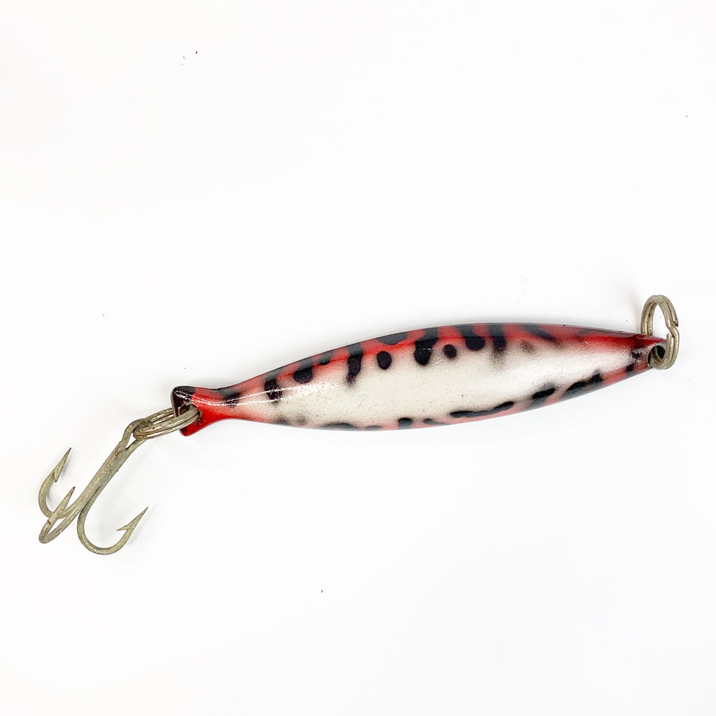 Vintage Metal Saltwater Fishing Straggler Red/Black Lure