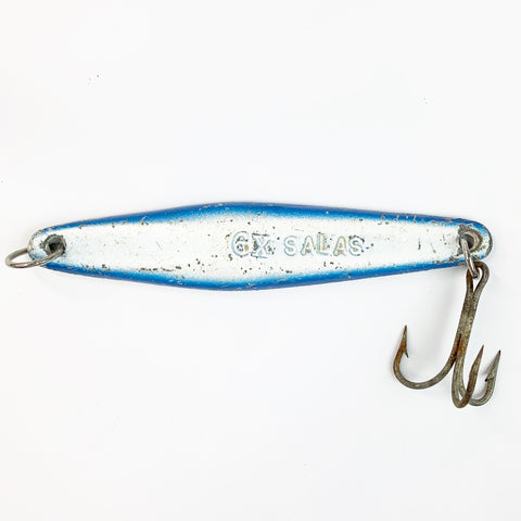 Vintage Metal Saltwater Fishing Salas 6X Blue/ White Lure