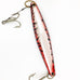 Vintage Metal Saltwater Fishing Straggler Red/Black White Double Hook Lure