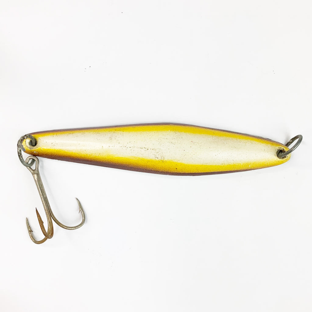 Vintage Metal Saltwater Fishing KC #2Z Yellow/ Brown Lure