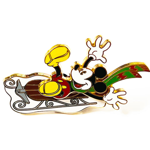 Disney Disneyland DLR Cast Exclusive Mickey on a Sled Slider LE 3000 Pin