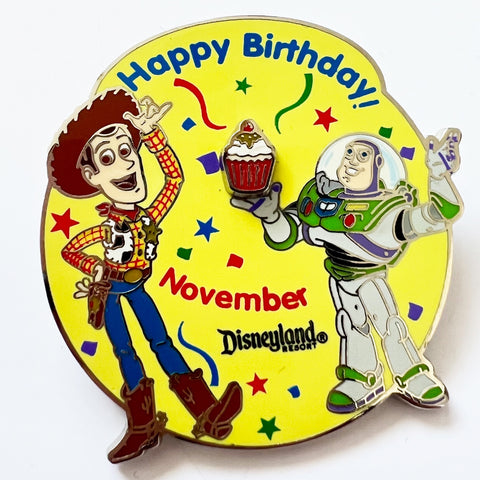 Disney DLR Toy Story Happy Birthday November 2008 Woody and Buzz LE 1000 Pin