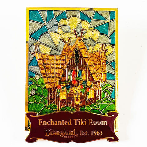 Disneyland Enchanted Tiki Room Stained Glass Cast Exclusive LE 500 Pin