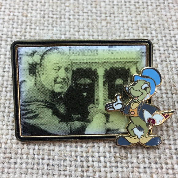 DLR Walt Disney and Jiminy Cricket 100th Birthday Picture Frame Series 2002 Pin