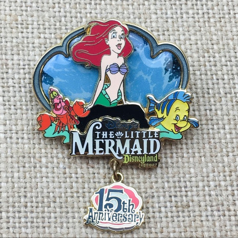 Disneyland Resort 15th Anniversary The Little Mermaid Dangle 3D Pin