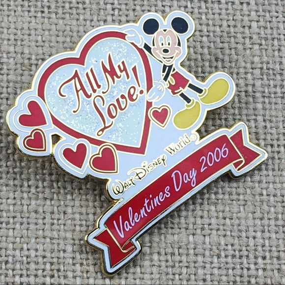 Disney Parks Valentine Heart Mickey And Minnie Keep One Share One Pin New W  Card, 1 - King Soopers